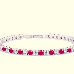 Red & white tennis bracelet New in box